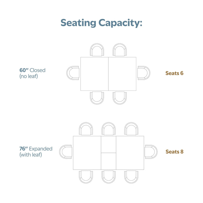 Wilson 60-76 inch x 36 inch Rectangle Transitional Extendable Dining Table in Walnut Veneer Default -DTYStore