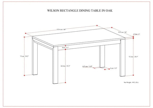 Wilson Dining Table in Oak Veneer Default -DTYStore