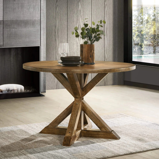 Windvale Cross-Buck Base Dining Table Default -DTYStore