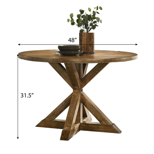 Windvale Cross-Buck Base Dining Table Default -DTYStore