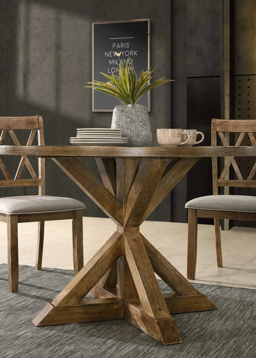 Windvale Cross-Buck Base Dining Table Default -DTYStore
