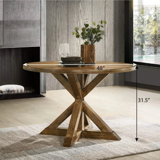 Windvale Cross-Buck Base Dining Table Default -DTYStore