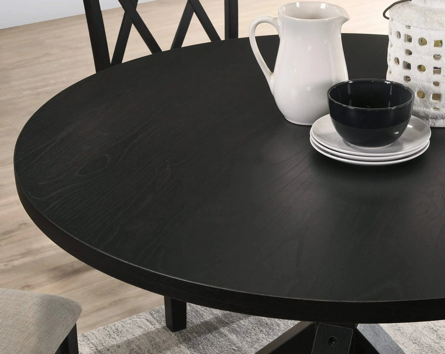Windvale Cross-Buck Base Dining Table in Black Default -DTYStore