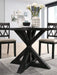 Windvale Cross-Buck Base Dining Table in Black Default -DTYStore