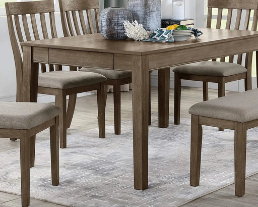 Wire Brushed Brown Finish 1pc Dining Table with 2 Hidden Drawers Casual Dining Room Furniture Default -DTYStore