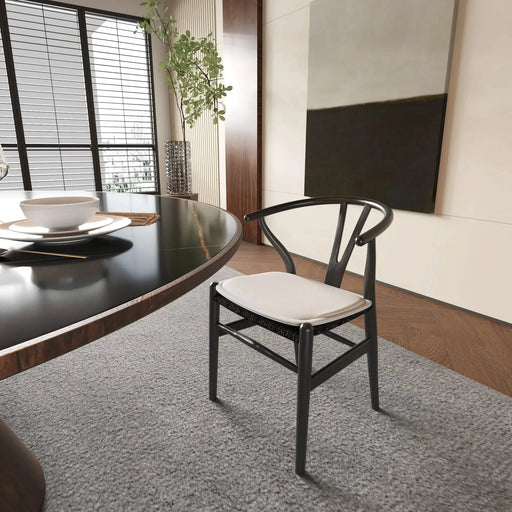 Wishbone Chairs for Dining Room,Soild Wood Weave Dining Chair,Armchair,Fully Assembled,Set of 2 Default -DTYStore