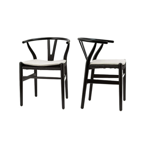 Wishbone Chairs for Dining Room,Soild Wood Weave Dining Chair,Armchair,Fully Assembled,Set of 2 Default -DTYStore