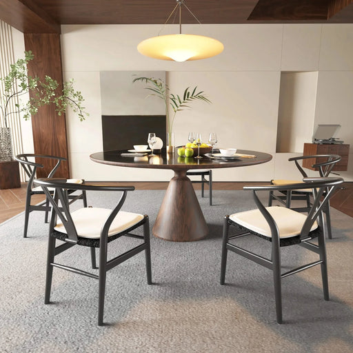 Wishbone Chairs for Dining Room,Soild Wood Weave Dining Chair,Armchair,Fully Assembled,Set of 2 Default -DTYStore