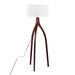 Wishbone Contemporary Floor Lamp in Walnut Wood with a White Fabric Shade by LumiSource Default -DTYStore