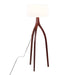 Wishbone Contemporary Floor Lamp in Walnut Wood with a White Fabric Shade by LumiSource Default -DTYStore