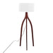 Wishbone Contemporary Floor Lamp in Walnut Wood with a White Fabric Shade by LumiSource Default -DTYStore