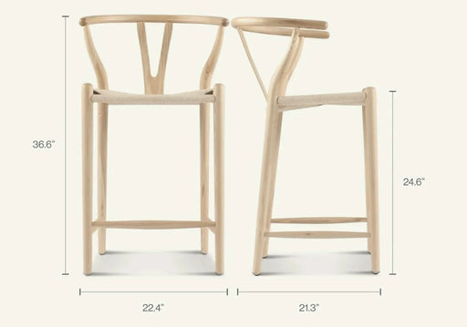 Wishbone Counter Stool Natural Ash Default -DTYStore