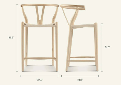 Wishbone Counter Stool Natural Ash Default -DTYStore
