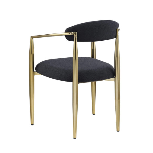 Woker Dining Chairs Set of 2, Mid-Century Modern Dining Chairs, Kitchen Dining Room Chairs, Round Boucle Backrest Sherpa Dining Chair with Black Metal Legs Default -DTYStore