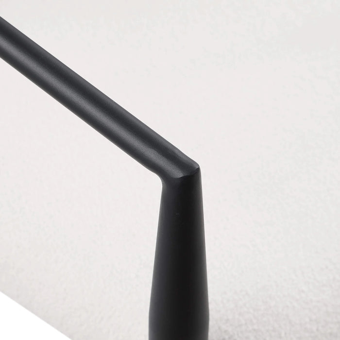 Woker Dining Chairs Set of 2, Mid-Century Modern Dining Chairs, Kitchen Dining Room Chairs, Round Boucle Backrest Sherpa Dining Chair with Black Metal Legs Default -DTYStore