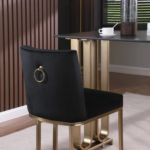 Woker Furniture Bar Stools Set of 2 Counter Height 26' Bar Stools with Back, Gold Brushed Barstools Modern Velvet Fabric Kitchen Stools for Counter Pub, Upholstered Dining Chairs - Black Default -DTYStore