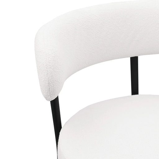 Woker Furniture Modern Counter Height Stools Set of 2, Uphsoltered 26' Seat Height Barstools with Black Metal Legs Round Low Back Kitchen Stools with Footrest for Dining Room, White Default -DTYStore