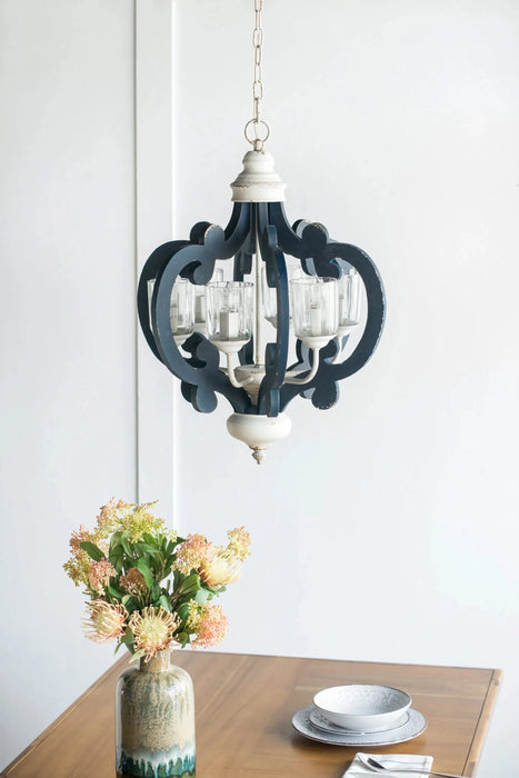 Wood Chandelier 6 - Light Farmhouse Pendant Lighting Natural Wood Hanging Light Fixture for Kitchen Living Dining Room, Bulb Not Included Default -DTYStore