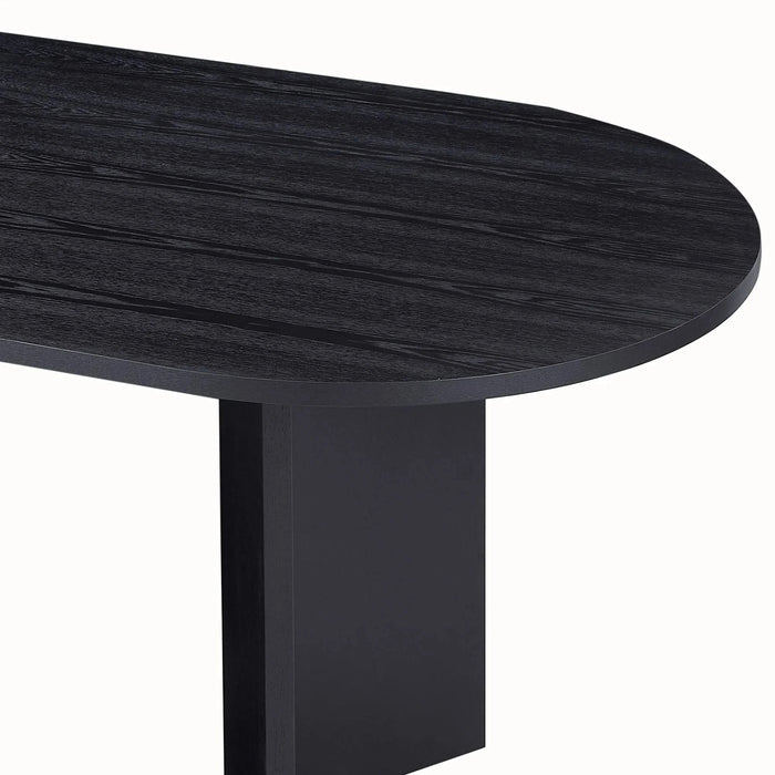 Wood Dining Table Kitchen Table Small Space Dining Table black desk top Default -DTYStore