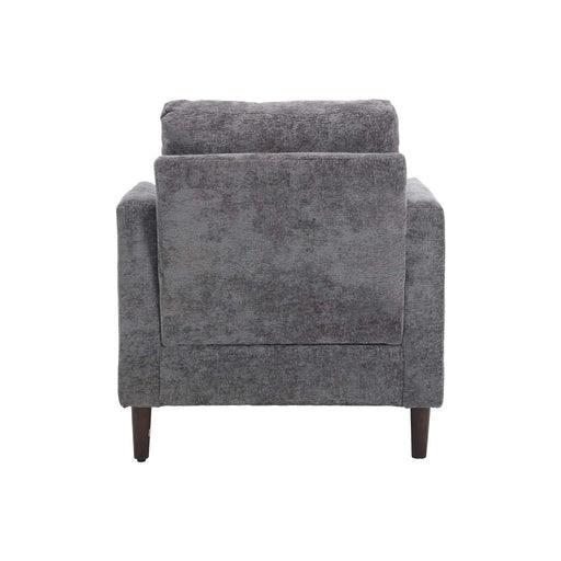 Wood Frame Armchair, Modern Accent Chair Lounge Chair for Living Room,Tufted Club Chair, Mid Century Modern Arm Chairs with Studded, Solid Wood Frame, for Bedroom, Reading (Gray Chenille) Default -DTYStore