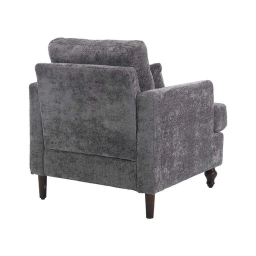 Wood Frame Armchair, Modern Accent Chair Lounge Chair for Living Room,Tufted Club Chair, Mid Century Modern Arm Chairs with Studded, Solid Wood Frame, for Bedroom, Reading (Gray Chenille) Default -DTYStore