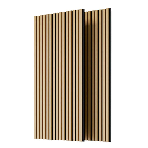 Wood Panels for Wall Slat Wall Panels, 2PC Wood Slat Acoustic Panels for Wall and Ceiling - 3D Fluted Sound Absorbing Panel with Three Sides Fully Wrapped on Wood Finish -45.27''X23.62''(White Oak) Default -DTYStore