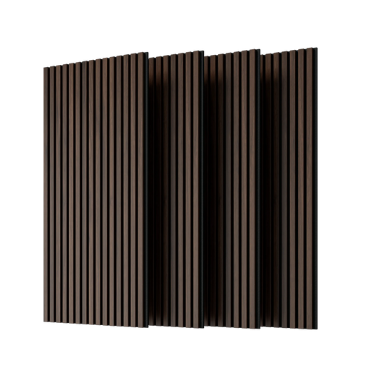 Wood Panels for Wall Slat Wall Panels, 4PC Wood Slat Acoustic Panels for Wall and Ceiling - 3D Fluted Sound Absorbing Panel with Three Sides Fully Wrapped on Wood Finish -45.27''X23.62''(Dark walnut) Default -DTYStore