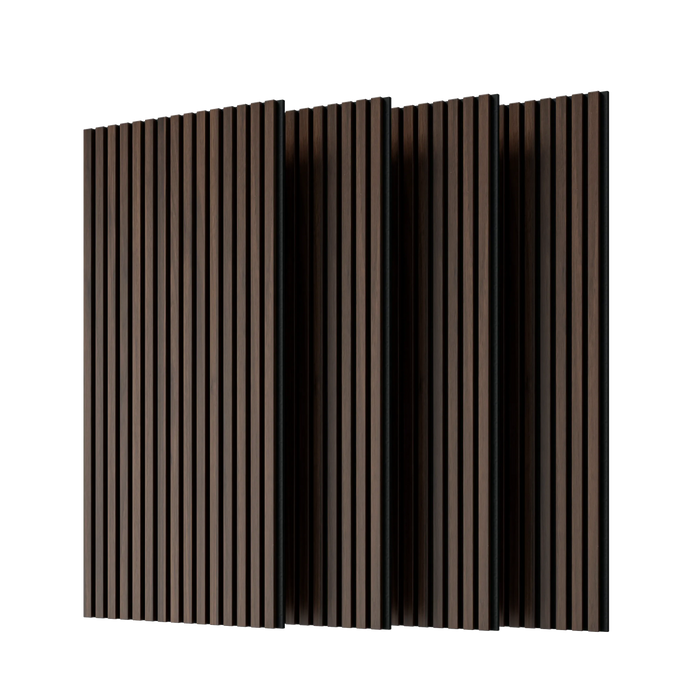 Wood Panels for Wall Slat Wall Panels, 4PC Wood Slat Acoustic Panels for Wall and Ceiling - 3D Fluted Sound Absorbing Panel with Three Sides Fully Wrapped on Wood Finish -45.27''X23.62''(Dark walnut) Default -DTYStore