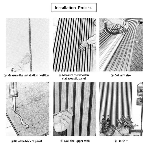 Wood Panels for Wall Slat Wall Panels, 4PC Wood Slat Acoustic Panels for Wall and Ceiling - 3D Fluted Sound Absorbing Panel with Three Sides Fully Wrapped on Wood Finish -45.27''X23.62''(Dark walnut) Default -DTYStore