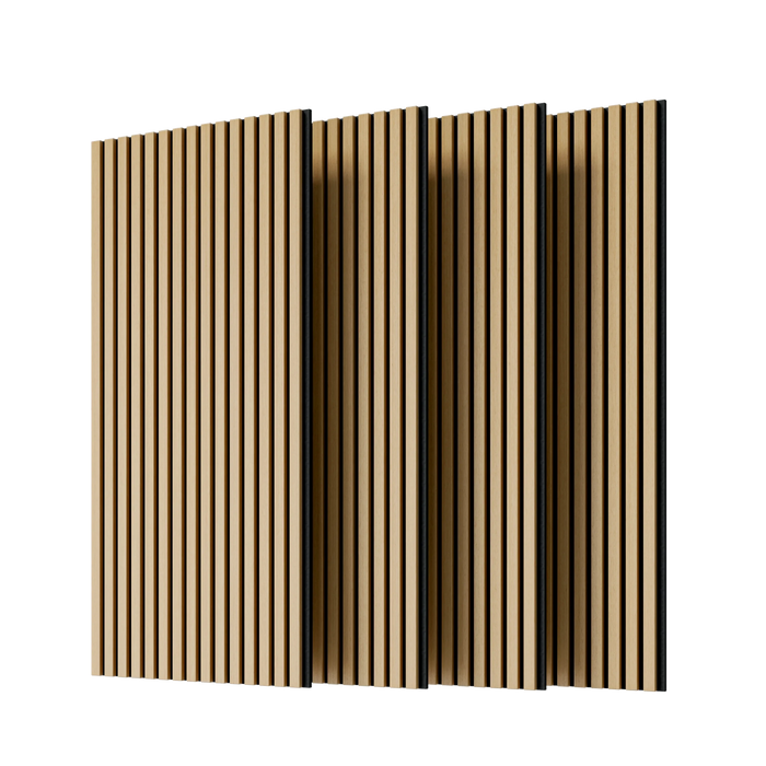 Wood Panels for Wall Slat Wall Panels, 4PC Wood Slat Acoustic Panels for Wall and Ceiling - 3D Fluted Sound Absorbing Panel with Three Sides Fully Wrapped on Wood Finish -45.27''X23.62''(White Oak) Default -DTYStore