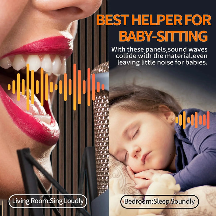 Wood Panels for Wall Slat Wall Panels, 4PC Wood Slat Acoustic Panels for Wall and Ceiling - 3D Fluted Sound Absorbing Panel with Three Sides Fully Wrapped on Wood Finish -45.27''X23.62''(White Oak) Default -DTYStore