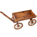 Wood Wagon Flower Planter Pot Stand W/Wheels Home Garden Outdoor Decor Default -DTYStore