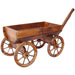 Wood Wagon Flower Planter Pot Stand W/Wheels Home Garden Outdoor Decor Default -DTYStore