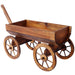 Wood Wagon Flower Planter Pot Stand W/Wheels Home Garden Outdoor Decor Default -DTYStore