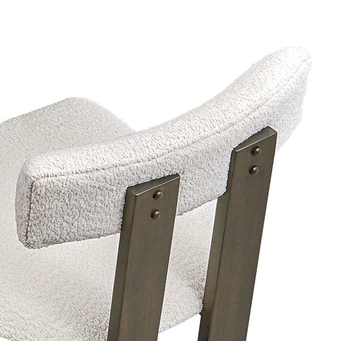 Wooden Dining Chairs Set of 2, Modern Boucle Upholstered Kitchen Side Chairs,Mid Century Modern Kitchen Chairs with Open Back Farmhouse Wooden Side Chairs for Dining Room,Living Room,Restaurant Default -DTYStore