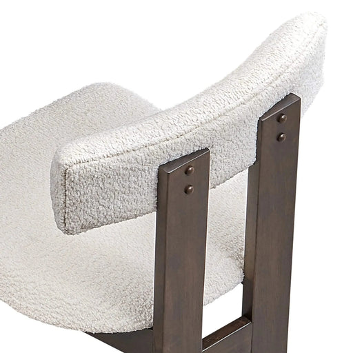 Wooden Dining Chairs Set of 2, Modern Boucle Upholstered Kitchen Side Chairs,Mid Century Modern Kitchen Chairs with Open Back Farmhouse Wooden Side Chairs for Dining Room,Living Room,Restaurant Default -DTYStore