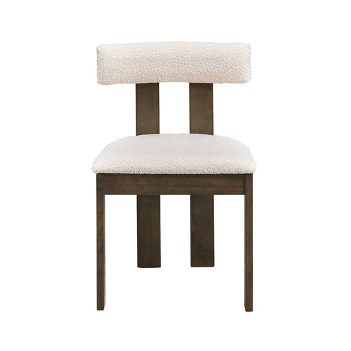 Wooden Dining Chairs Set of 2, Modern Boucle Upholstered Kitchen Side Chairs,Mid Century Modern Kitchen Chairs with Open Back Farmhouse Wooden Side Chairs for Dining Room,Living Room,Restaurant Default -DTYStore