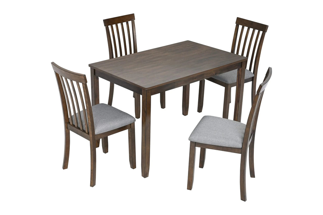 Wooden Dining Rectangular Table, Kitchen Table for Small Space, 4 Person Dining Table, Walnut ONLY THE TABLE Default -DTYStore