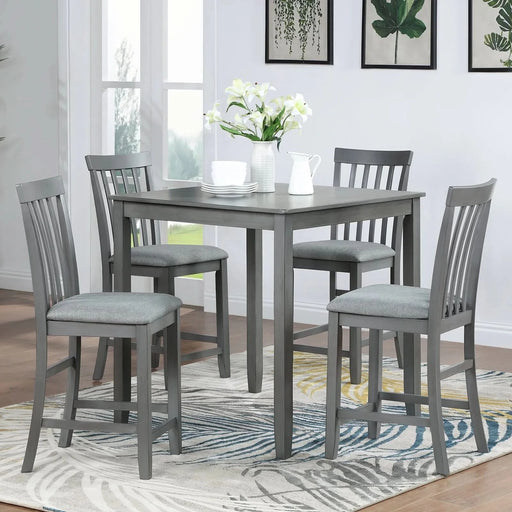 Wooden Dining Square Table, Kitchen Table for Small Space, 4 Person Counter Height Table, Gray, ONLY THE TABLE Default -DTYStore