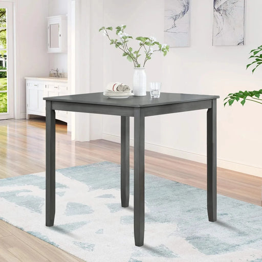 Wooden Dining Square Table, Kitchen Table for Small Space, 4 Person Counter Height Table, Gray, ONLY THE TABLE Default -DTYStore