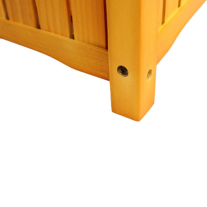 Wooden Square Outdoor Flower and Herb Pot - Teak Finish, Wood, 15.75 x 15.75 x 18.50 inches Default -DTYStore