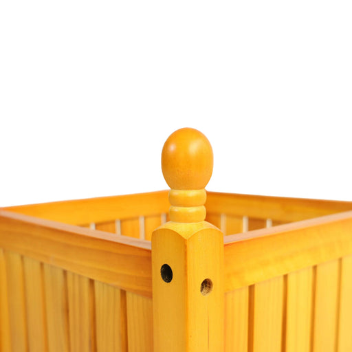 Wooden Square Outdoor Flower and Herb Pot - Teak Finish, Wood, 15.75 x 15.75 x 18.50 inches Default -DTYStore