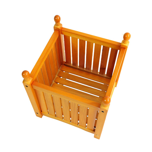Wooden Square Outdoor Flower and Herb Pot - Teak Finish, Wood, 15.75 x 15.75 x 18.50 inches Default -DTYStore
