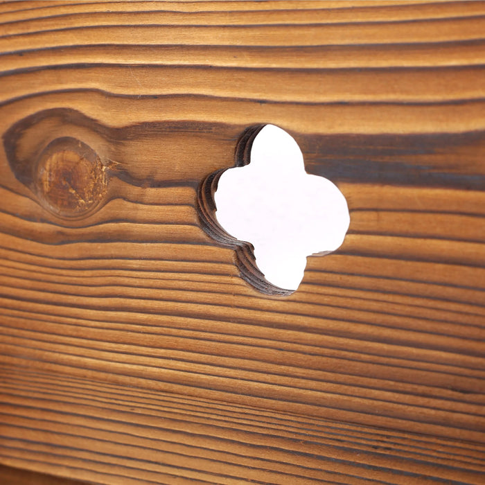 Wooden Wagon Planter Box, Mobile Garden Planter with Wheels, Handle, Drain Hole, Brown Wood, 26.5 x 14.1 x 21.2 inches Default -DTYStore