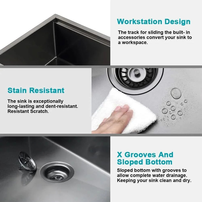 Workstation 32' L X 19' W Undermount Kitchen Sink With Accessories- DTY Store