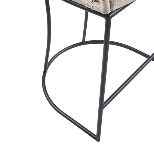 Woven Counter Stool with Upholstered Seat Natural Metal Default -DTYStore