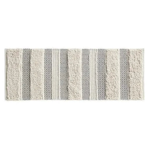 Woven Texture Stripe Bath Rug Grey 22x58' Default -DTYStore