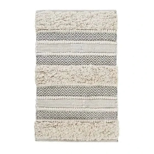 Woven Texture Stripe Bath Rug Grey 22x58' Default -DTYStore