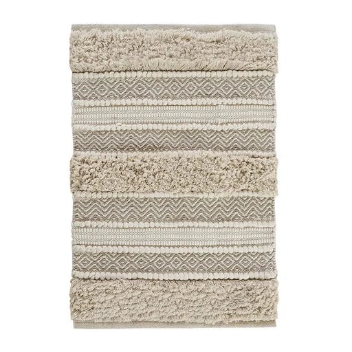 Woven Texture Stripe Bath Rug Natural 20x32' Default -DTYStore