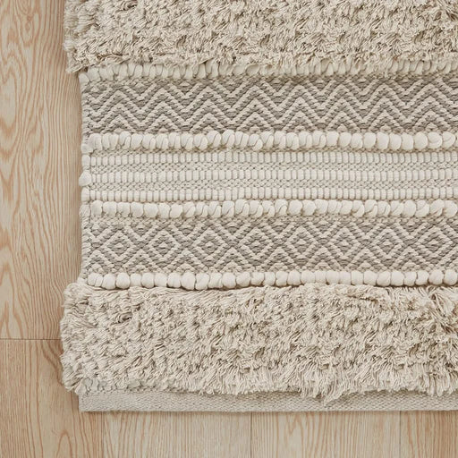 Woven Texture Stripe Bath Rug Natural 20x32' Default -DTYStore